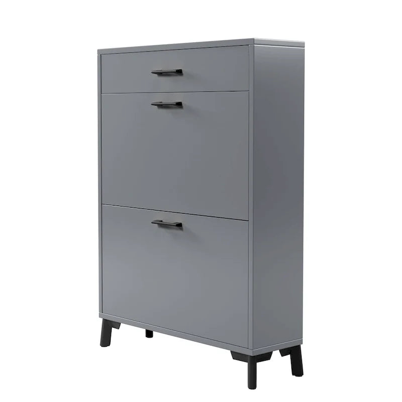 Shoe Storage Cabinet for Entryway, Free Standing Organizer with 2 Flip Drawers, Hidden Shoe Rack for Doorway Hallway Closet