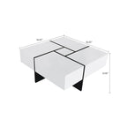 Unique Stylish Wooden Coffee Table with Sliding Extended Table Top