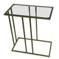 Carolina Living Serena End Table with Clear Glass - Antique Gold