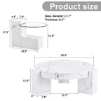 Marble textured MDF coffee table with a side table. Match with multiple scenes Suitable for living room and bedroom