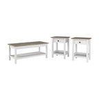 Bush Furniture Mayfield Farmhouse Coffee Table with End Tables