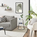 Skylar Round 3-Tier Side Accent Table with Raised Lip Edge Tabletop and Midcentury Modern Metal Asymmetric Pedestal Legs