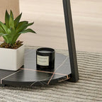 Skylar Round 3-Tier Side Accent Table with Raised Lip Edge Tabletop and Midcentury Modern Metal Asymmetric Pedestal Legs
