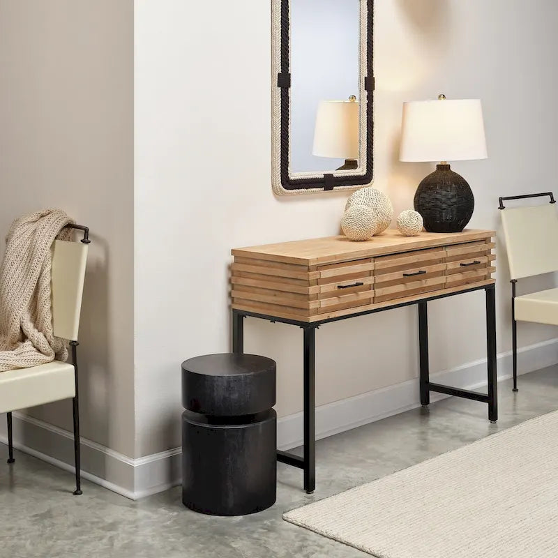 Jamie Young Dylan Wood Round Side Table