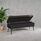 Storage Ottoman Bench, Entryway Bedroom Bench, Storage Bench Safety Hinges, Loads 660 lb