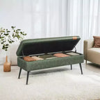 Storage Ottoman Bench, Entryway Bedroom Bench, Storage Bench Safety Hinges, Loads 660 lb