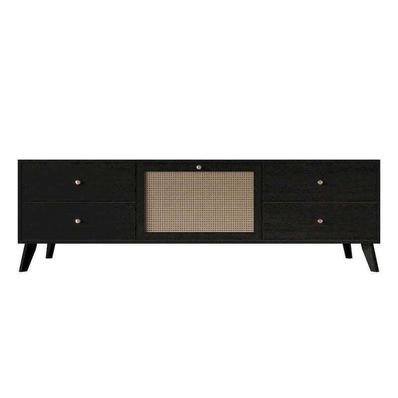CraftPorch Mid-Century Modern Black TV Stand Console