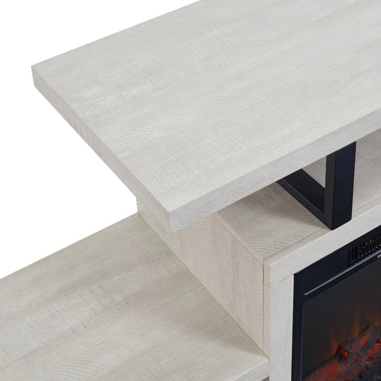 Wood TV Stand Classic Entertainment Center Media Console up to 55 with Electric Fireplace