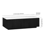 Reyes 48 Wide Rectangular Coffee Table with Faux Marble Top - 47.5 Wide