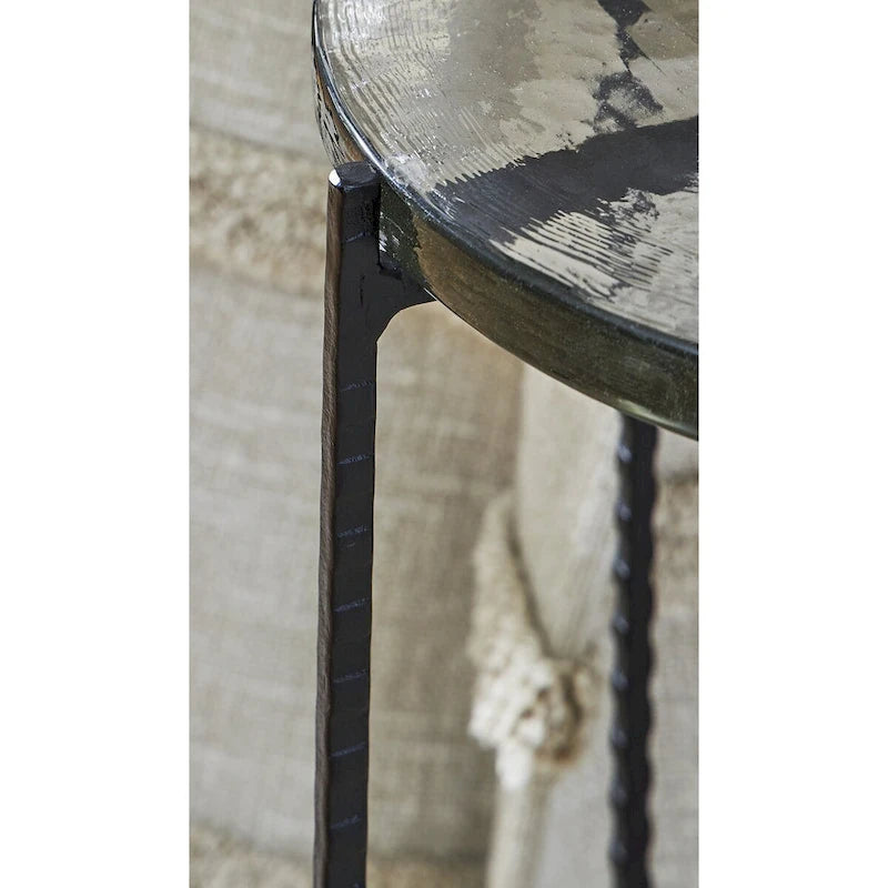 Signature Design by Ashley Newgoren Clear/Black Accent Table - 11W x 11D x 24H