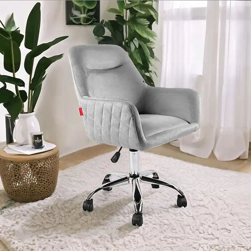 VANITII Accent Chair Swivel Vanity Chair Office Desk Chair With Wheels Modern Height Adjustable Pink/Grey/White