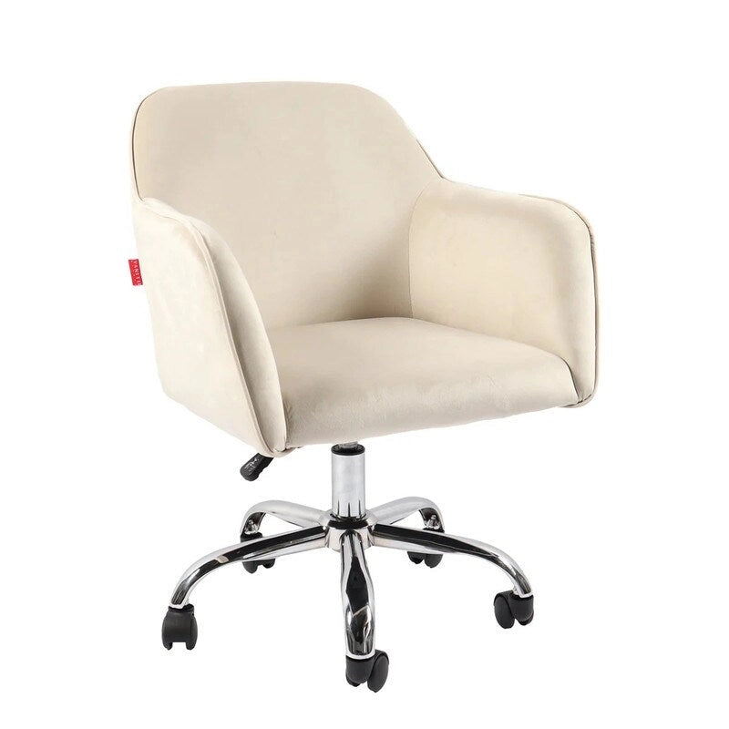 VANITII Accent Chair Swivel Vanity Chair Office Desk Chair With Wheels Modern Height Adjustable Pink/Grey/White