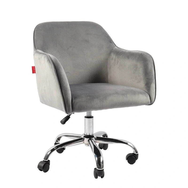 VANITII Accent Chair Swivel Vanity Chair Office Desk Chair With Wheels Modern Height Adjustable Pink/Grey/White