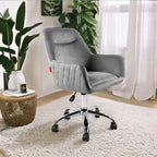 VANITII Accent Chair Swivel Vanity Chair Office Desk Chair With Wheels Modern Height Adjustable Pink/Grey/White
