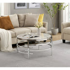 Modern Coffee Table With Sintered Stone Top and Sturdy Metal Frame