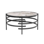 Modern Coffee Table With Sintered Stone Top and Sturdy Metal Frame