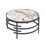 Modern Coffee Table With Sintered Stone Top and Sturdy Metal Frame