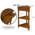 Wood Triangle Corner Side Table for Small Spaces Living Room
