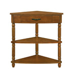 Wood Triangle Corner Side Table for Small Spaces Living Room