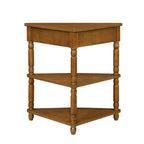 Wood Triangle Corner Side Table for Small Spaces Living Room