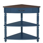 Wood Triangle Corner Side Table for Small Spaces Living Room