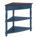 Wood Triangle Corner Side Table for Small Spaces Living Room