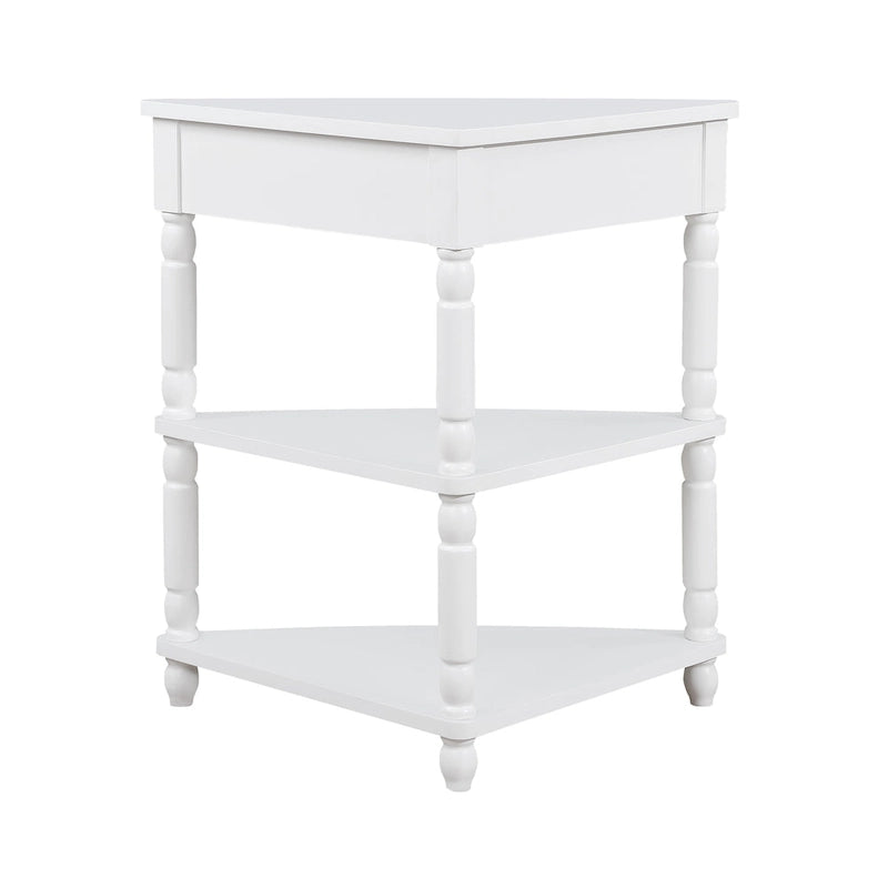 Wood Triangle Corner Side Table for Small Spaces Living Room