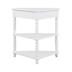 Wood Triangle Corner Side Table for Small Spaces Living Room
