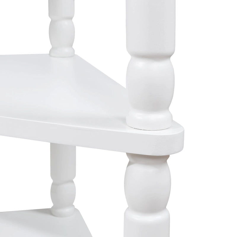 Wood Triangle Corner Side Table for Small Spaces Living Room