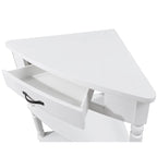 Wood Triangle Corner Side Table for Small Spaces Living Room