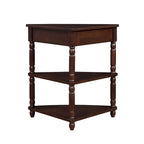 Wood Triangle Corner Side Table for Small Spaces Living Room
