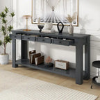 Console Table for Entryway Hallway Sofa Table with Storage Drawers and Bottom Shelf