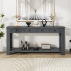 Console Table for Entryway Hallway Sofa Table with Storage Drawers and Bottom Shelf