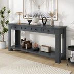 Console Table for Entryway Hallway Sofa Table with Storage Drawers and Bottom Shelf