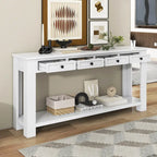 Console Table for Entryway Hallway Sofa Table with Storage Drawers and Bottom Shelf