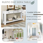 Console Table for Entryway Hallway Sofa Table with Storage Drawers and Bottom Shelf