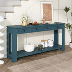 Console Table for Entryway Hallway Sofa Table with Storage Drawers and Bottom Shelf
