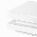 High Gloss Minimalist Design with LED Lights, 2-Tier Square Coffee Table, Center Table for Living Room
