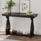48-Inch Rustic Vintage Console Table --- Farmhouse Style Entryway Table with Open Shelf and Sturdy Construction