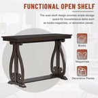 48-Inch Rustic Vintage Console Table --- Farmhouse Style Entryway Table with Open Shelf and Sturdy Construction