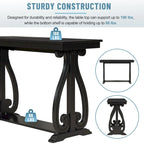 48-Inch Rustic Vintage Console Table --- Farmhouse Style Entryway Table with Open Shelf and Sturdy Construction