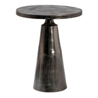 Jett 20 Round Aluminum Black Nickel Pedestal Base Side Table