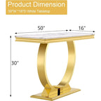 50 inch Rectangle Console Table with Circle Base