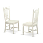East West Furniture Dining Set- an Oval Dining Table and Wood Seat Chairs, Linen White(Pieces Options)