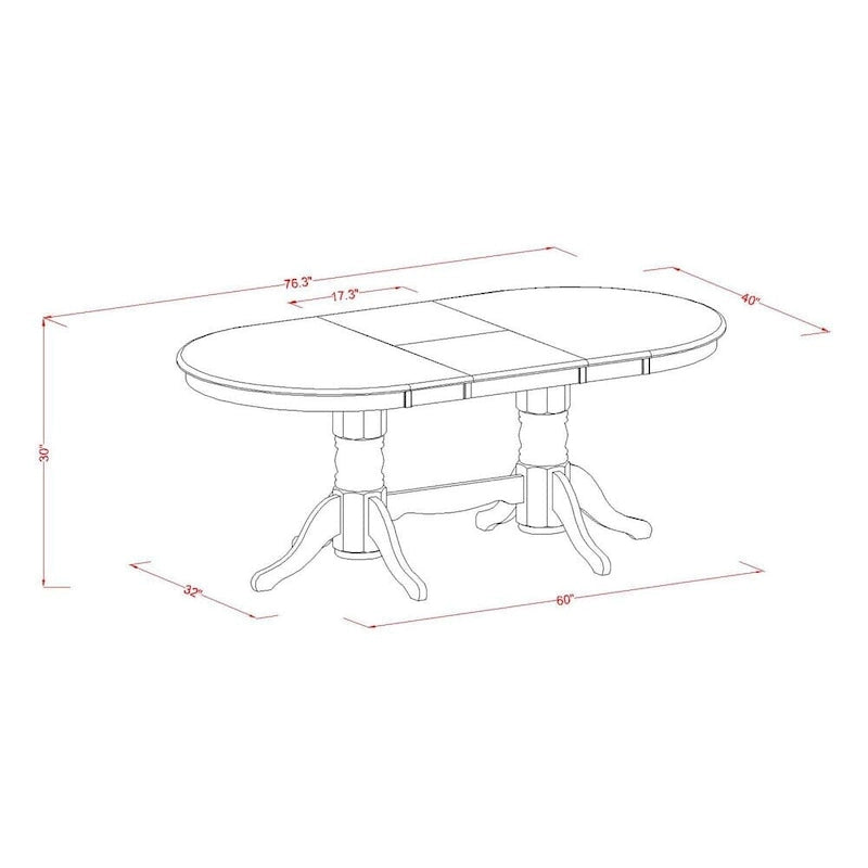 East West Furniture Dining Set- an Oval Dining Table and Wood Seat Chairs, Linen White(Pieces Options)