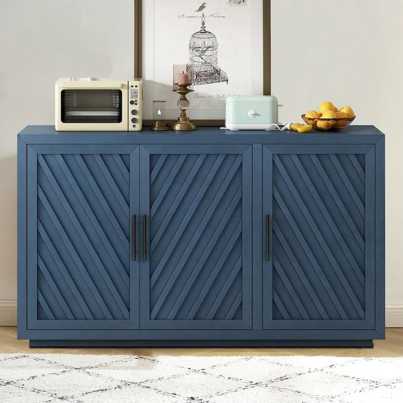 Classic Vintage Wooden Sideboard with Adjustable Internal Shelves