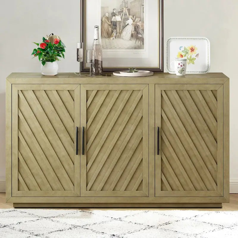 Classic Vintage Wooden Sideboard with Adjustable Internal Shelves