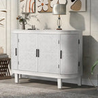 Accent Storage Cabinet Sideboard Wooden Cabinet with Antique Pattern Doors for Hallway, Entryway, Living Room