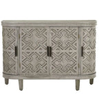 Accent Storage Cabinet Sideboard Wooden Cabinet with Antique Pattern Doors for Hallway, Entryway, Living Room