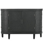 Accent Storage Cabinet Sideboard Wooden Cabinet with Antique Pattern Doors for Hallway, Entryway, Living Room